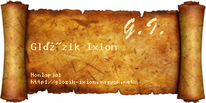 Glózik Ixion névjegykártya
